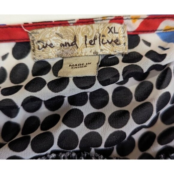 One World Live Let Live Top Womens Size Medium boho cottage hippie - Picture 6 of 8